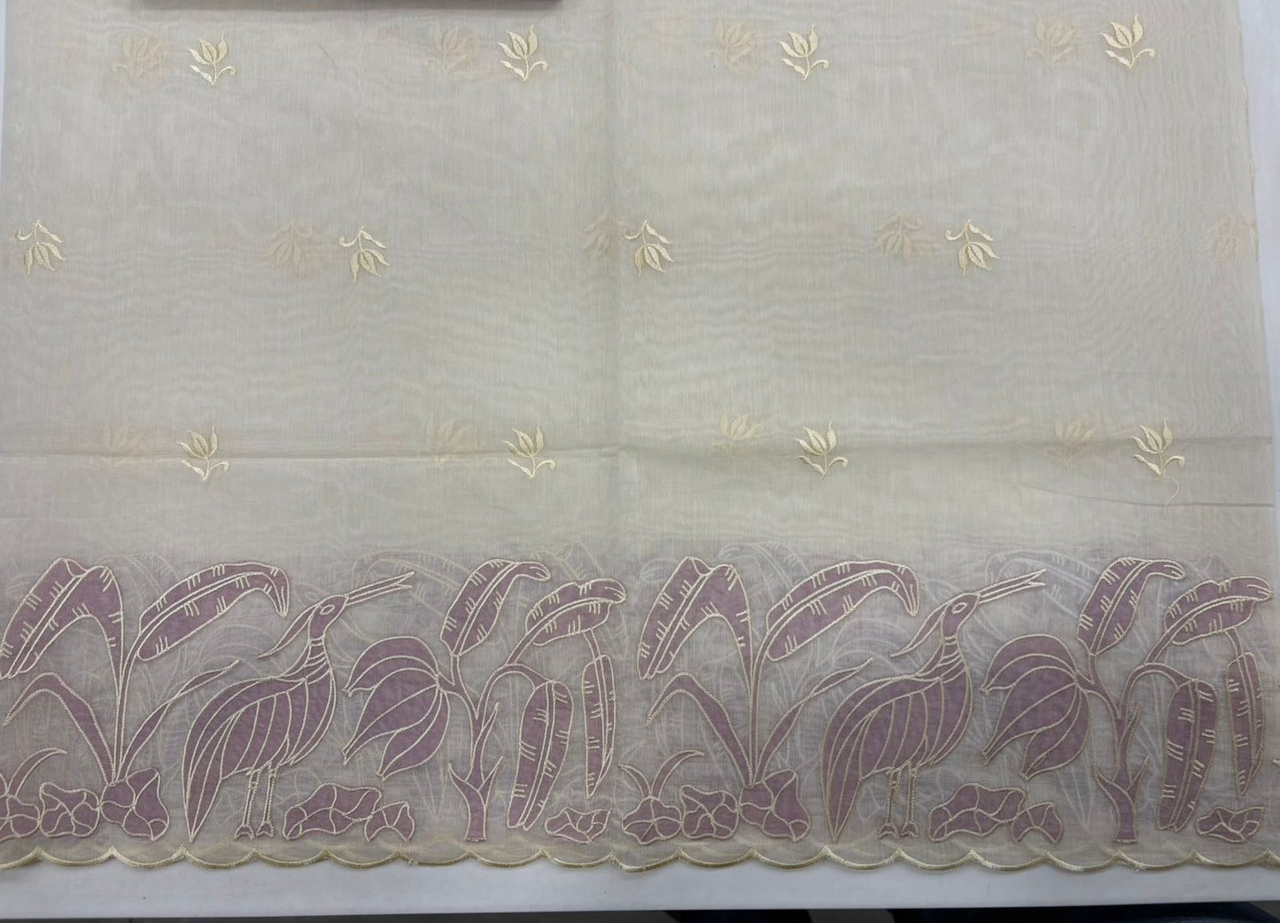 Ivory Mul Chanderi Patchwork Suit