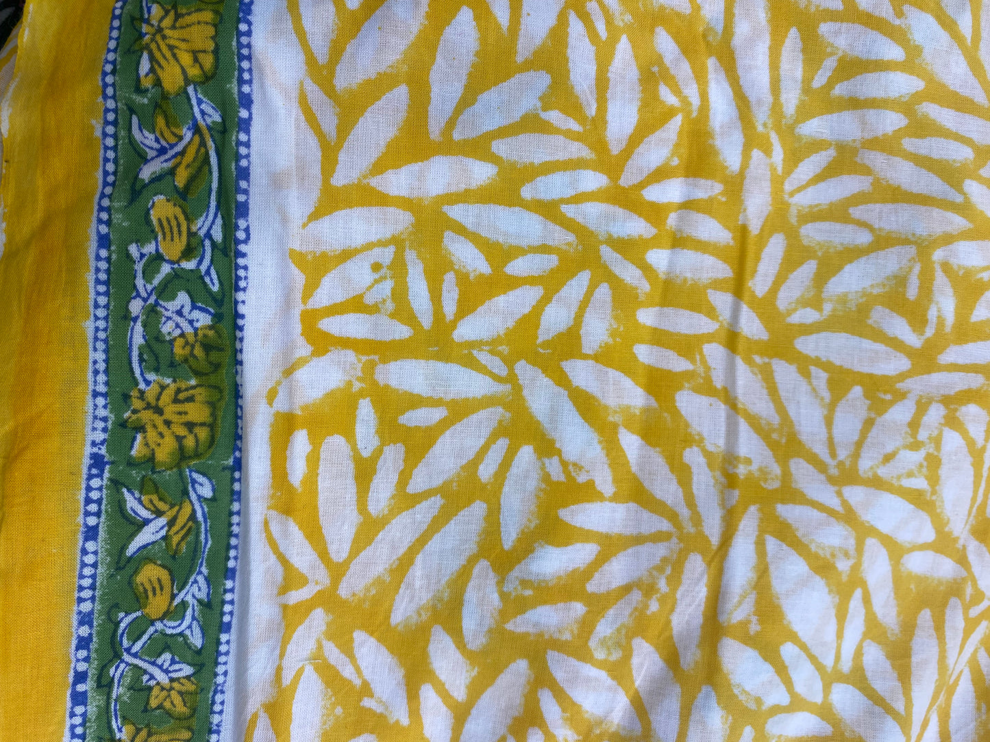 White Pure Cotton block Print with border, Cotton dupatta