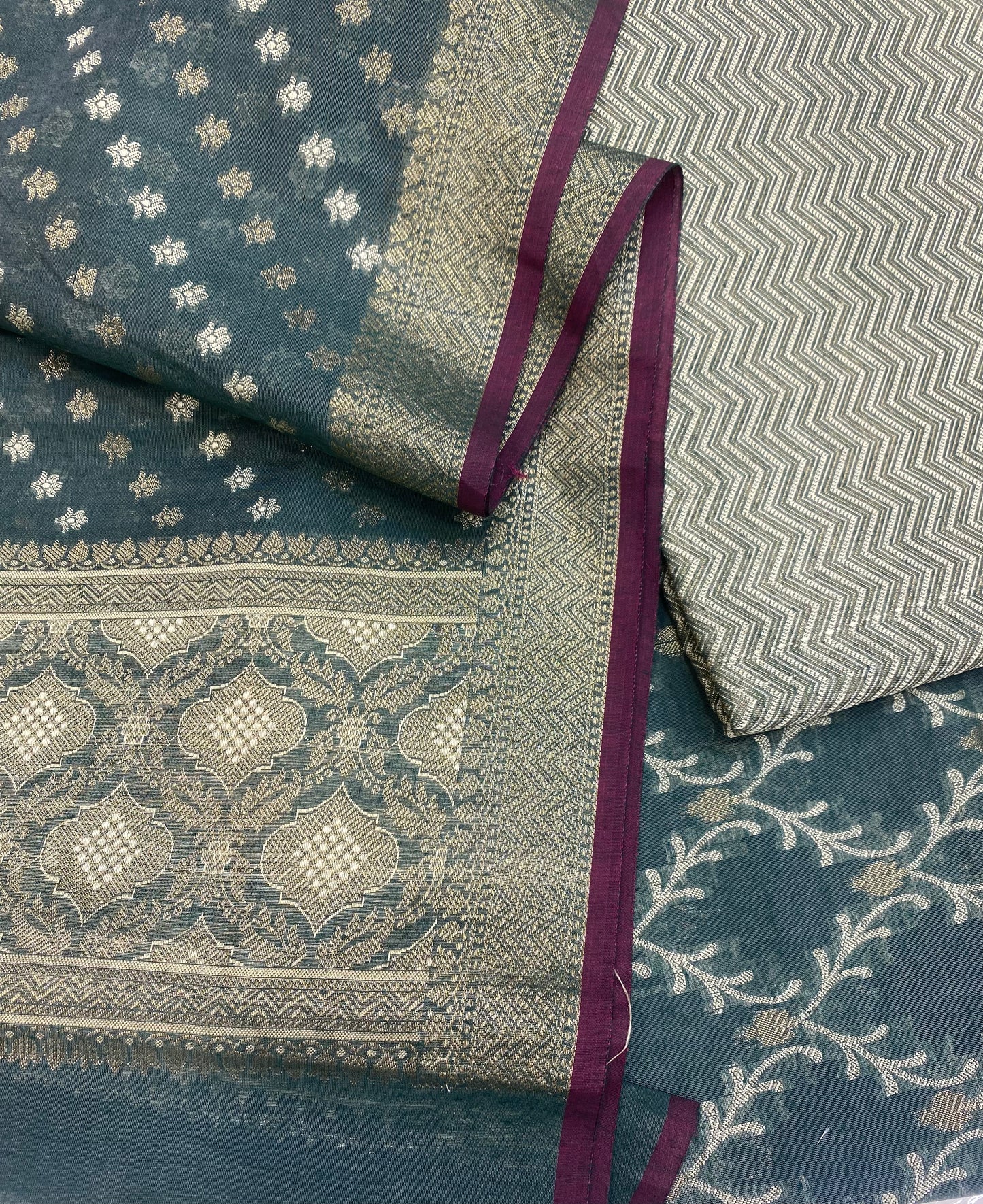 Maheshwari suits with Zigzag Print Lower