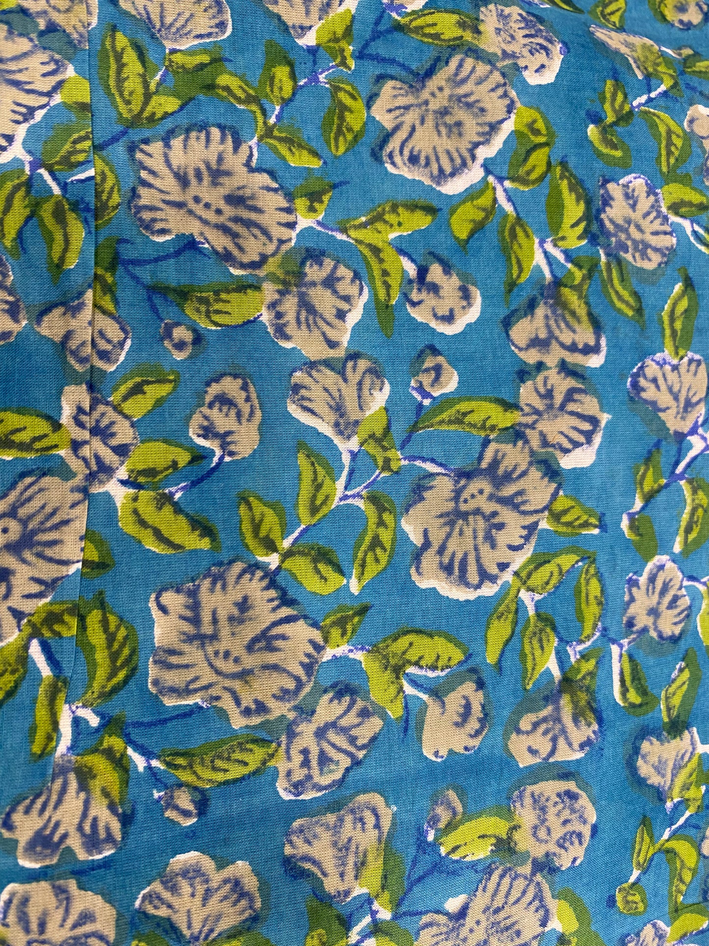 Pure Cotton Ferozi & Green block Print with Chiffon Dupatta