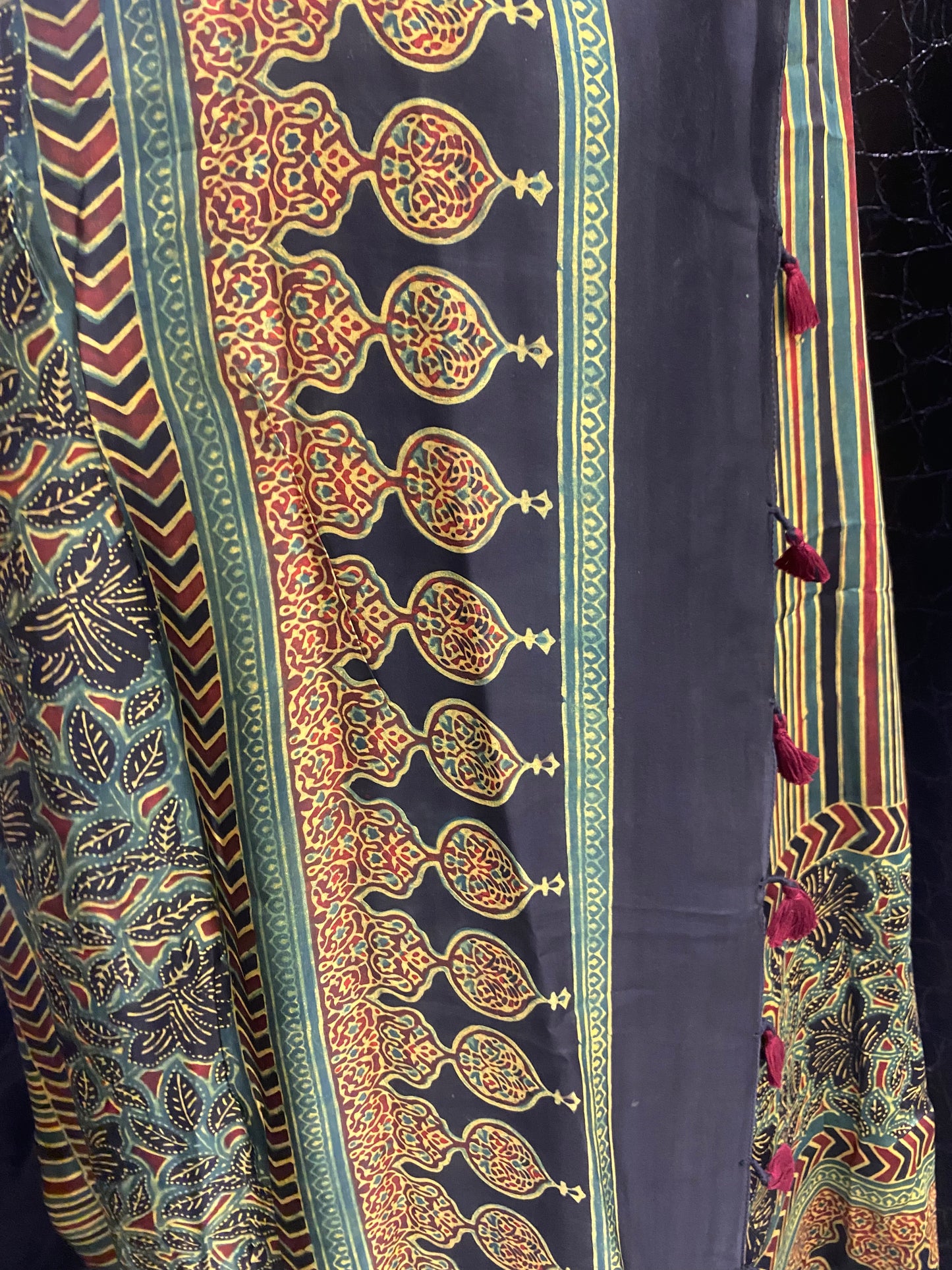 Green Modal Satin Ajrakh Shirt Dupatta