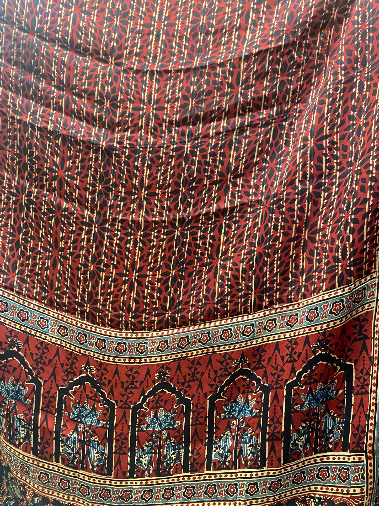 Maroon Modal Satin Ajrakh Print shirt