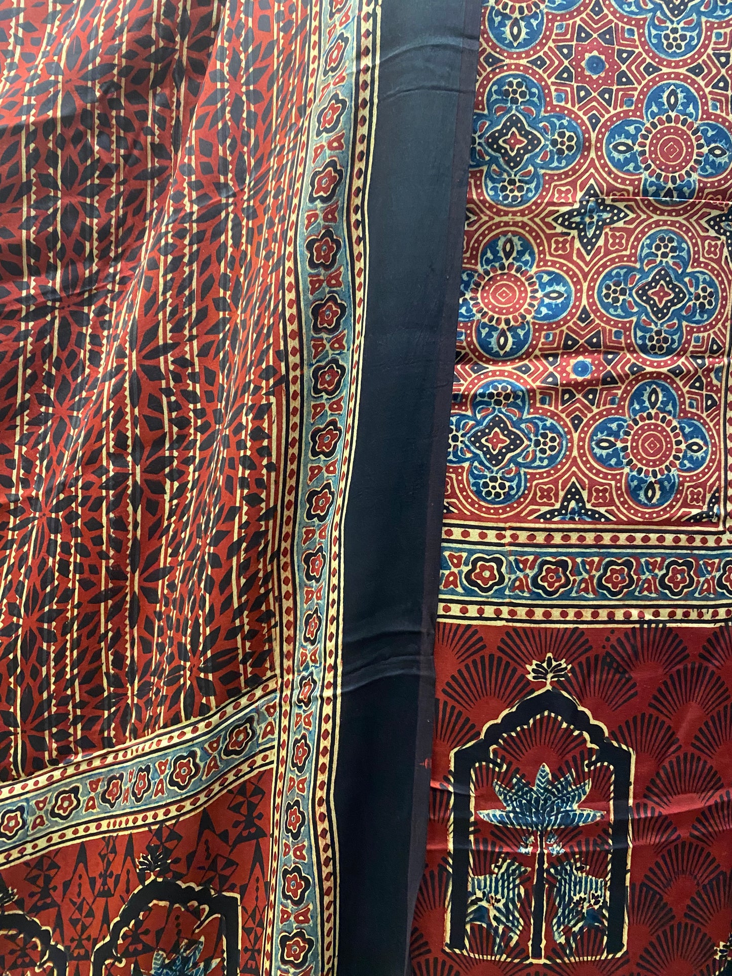 Maroon Modal Satin Ajrakh Print shirt