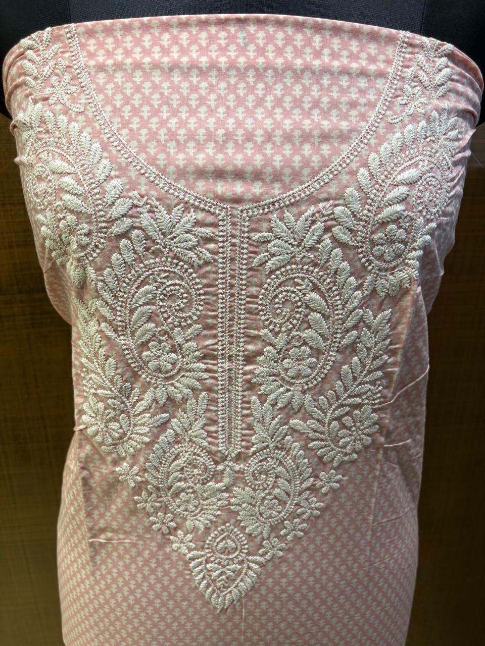 Pure Cotton Printed with Neck Embroidered & Printed Lower & Dupatta