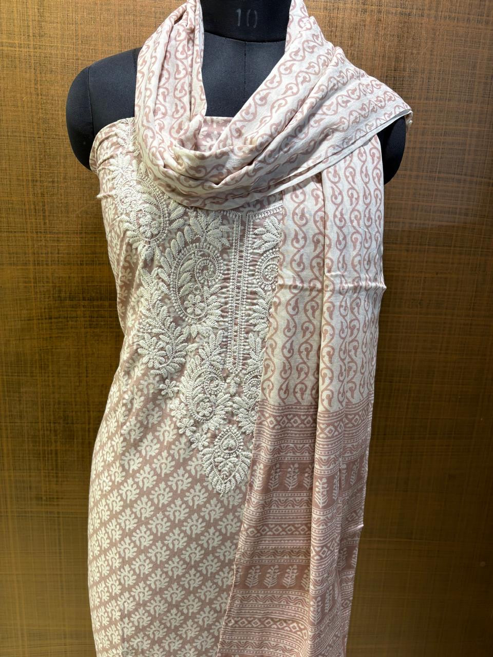 Pure Cotton Printed with Neck Embroidered & Printed Lower & Dupatta