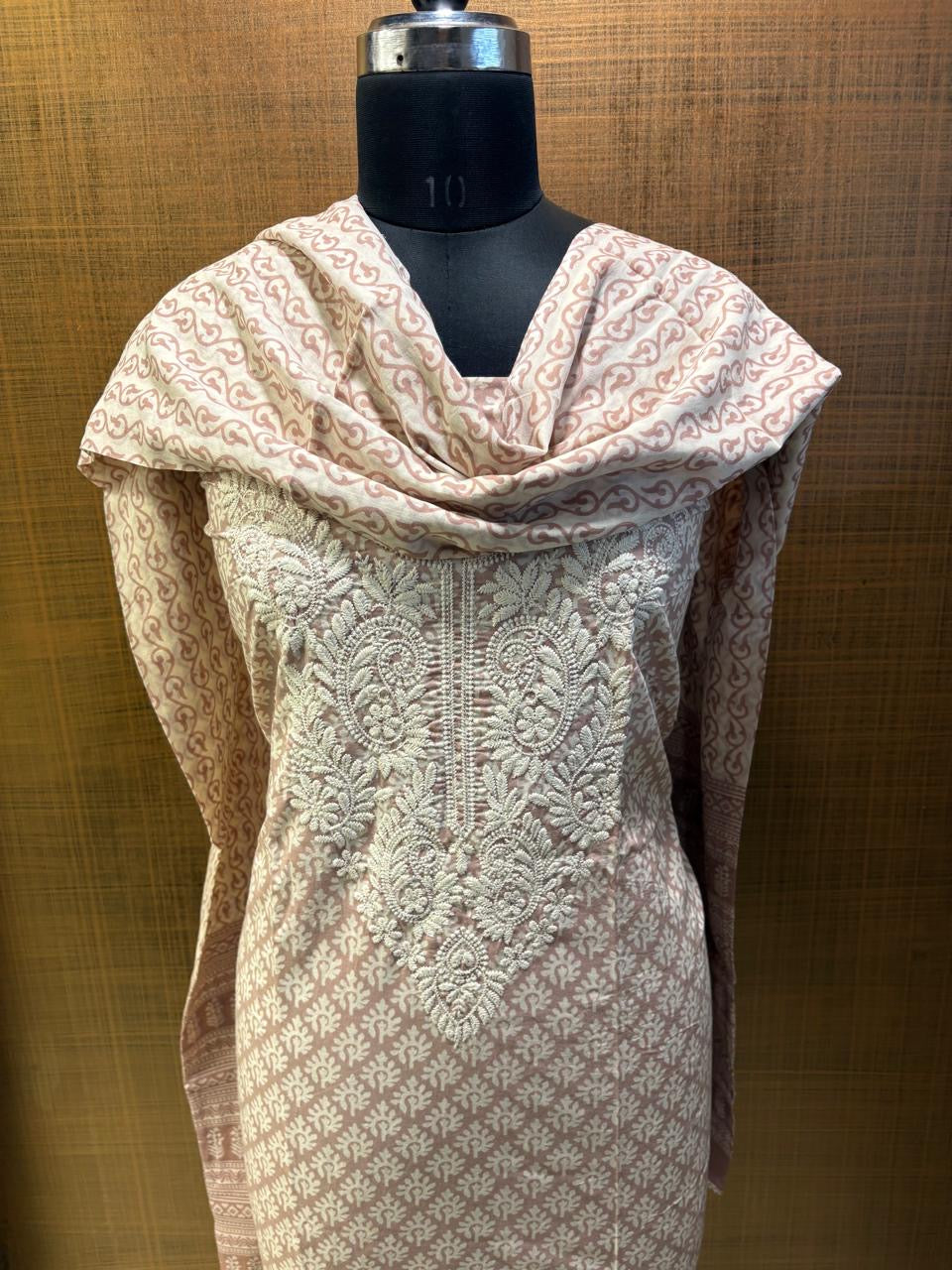 Pure Cotton Printed with Neck Embroidered & Printed Lower & Dupatta