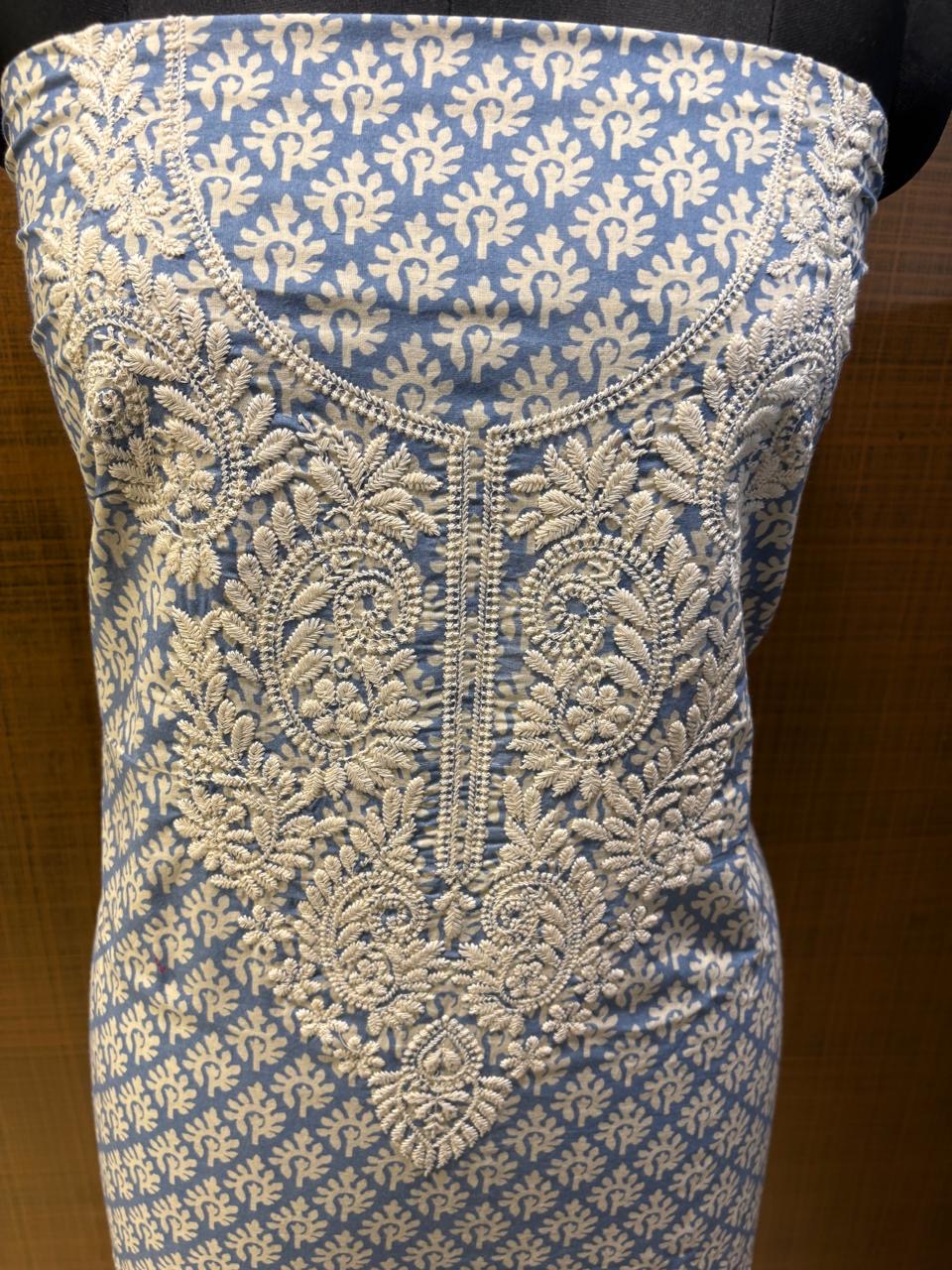 Pure Cotton Printed with Neck Embroidered & Printed Lower & Dupatta