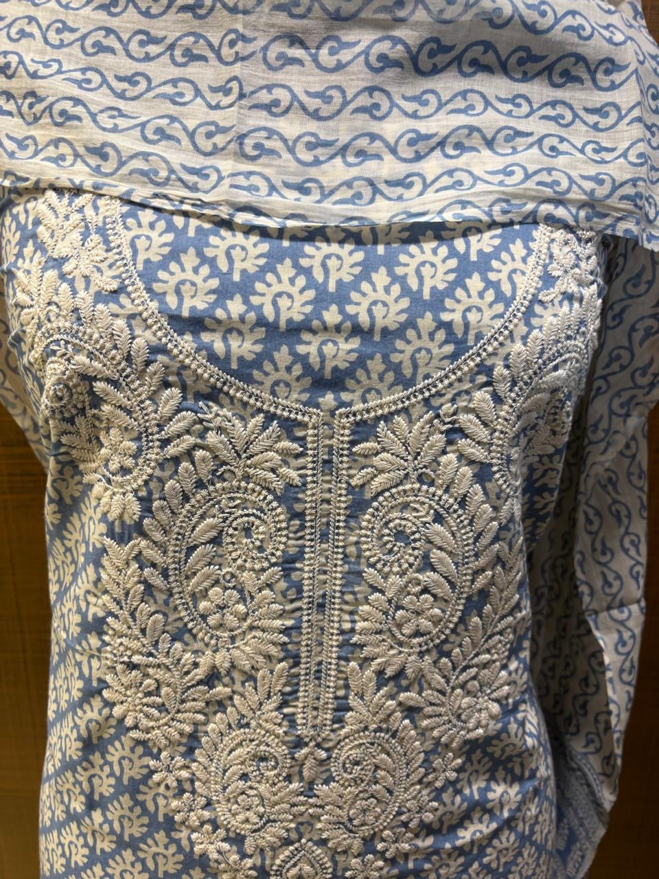 Pure Cotton Printed with Neck Embroidered & Printed Lower & Dupatta