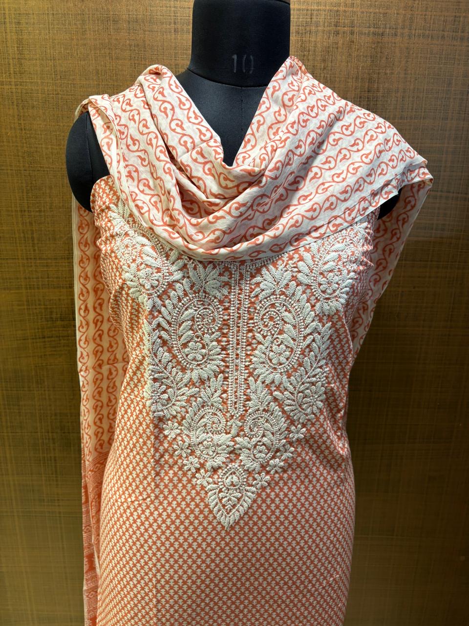 Pure Cotton Printed with Neck Embroidered & Printed Lower & Dupatta