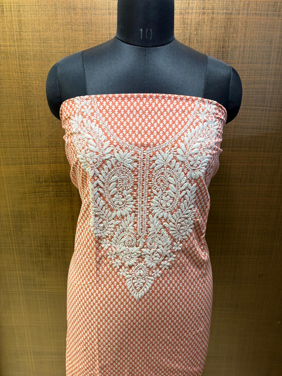 Pure Cotton Printed with Neck Embroidered & Printed Lower & Dupatta