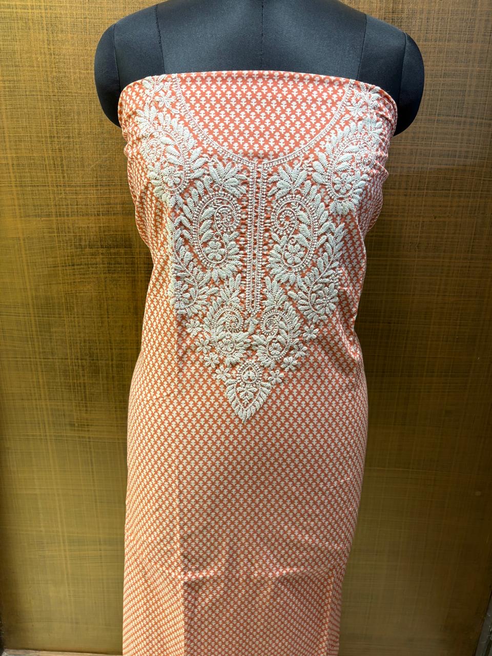 Pure Cotton Printed with Neck Embroidered & Printed Lower & Dupatta