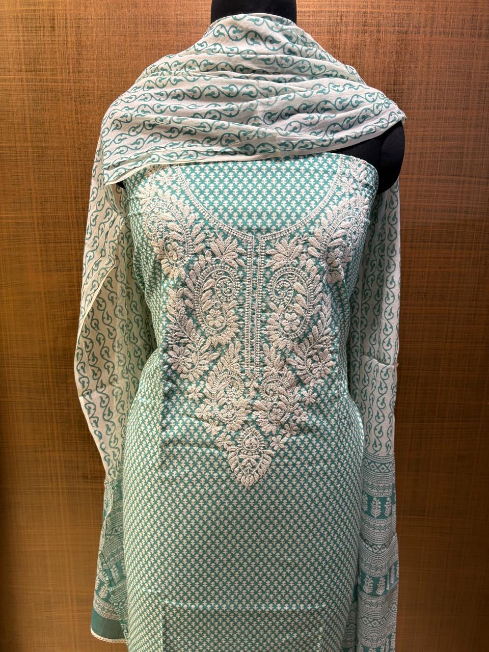 Pure Cotton Printed with Neck Embroidered & Printed Lower & Dupatta