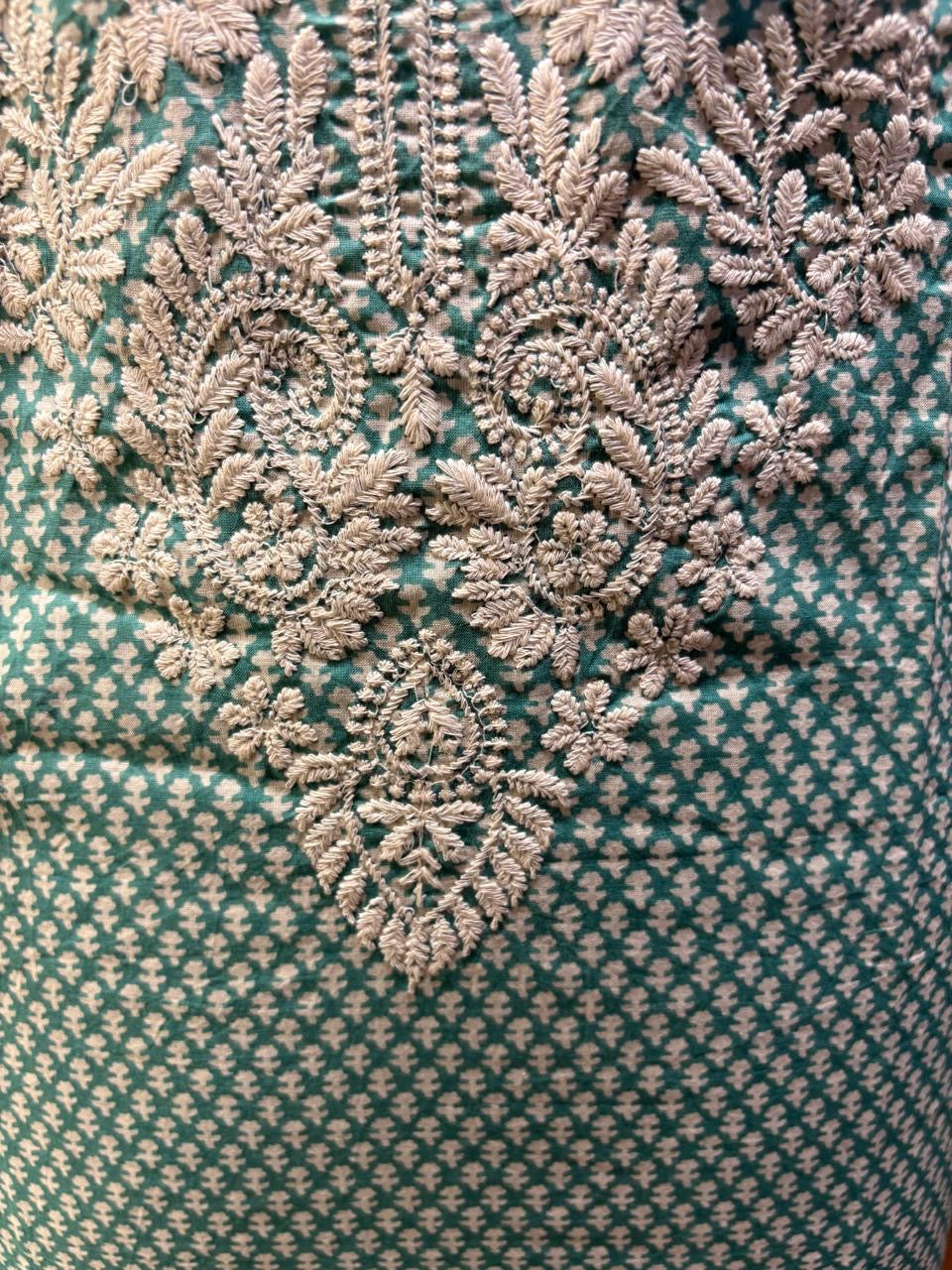 Pure Cotton Printed with Neck Embroidered & Printed Lower & Dupatta