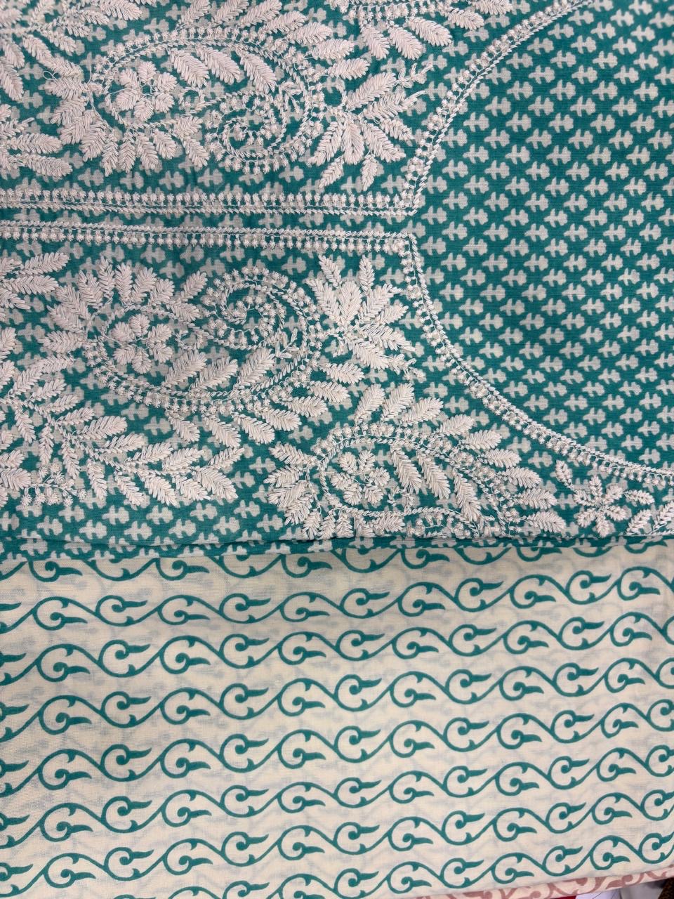 Pure Cotton Printed with Neck Embroidered & Printed Lower & Dupatta