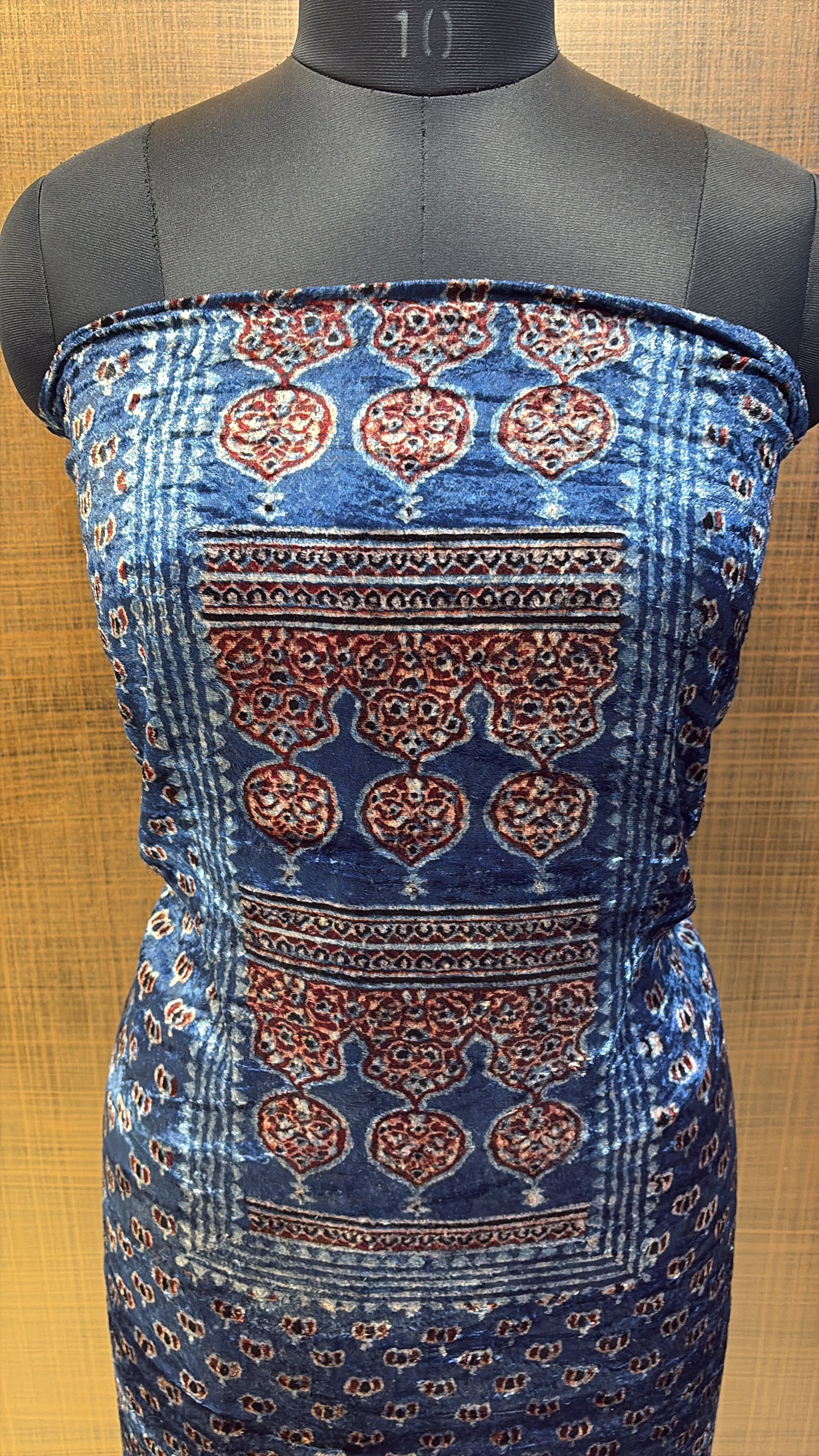 Velvet Azrakh print Kurtis