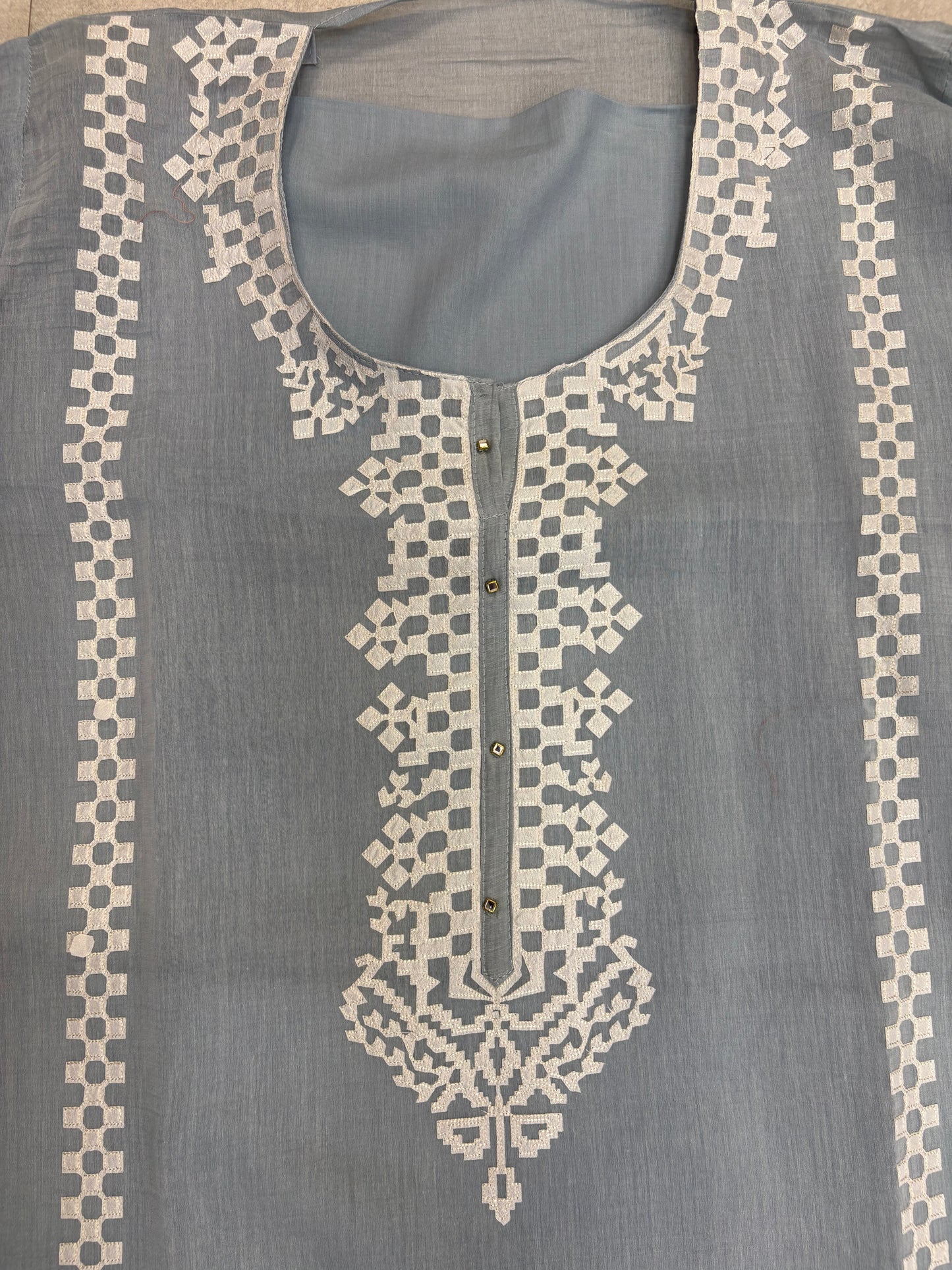 Mul Cotton Appliqué Suit