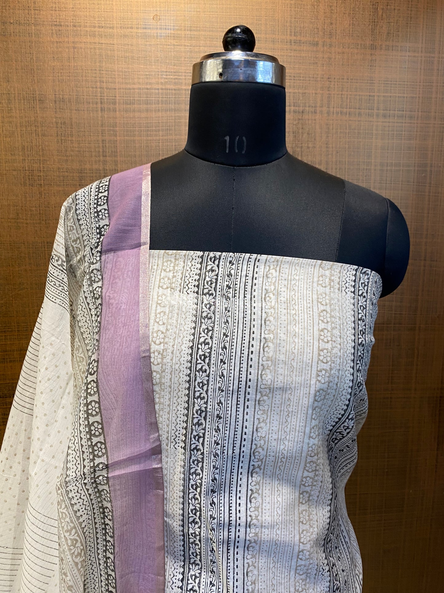 Pastel Pure Maheshwari Suit with PopColour