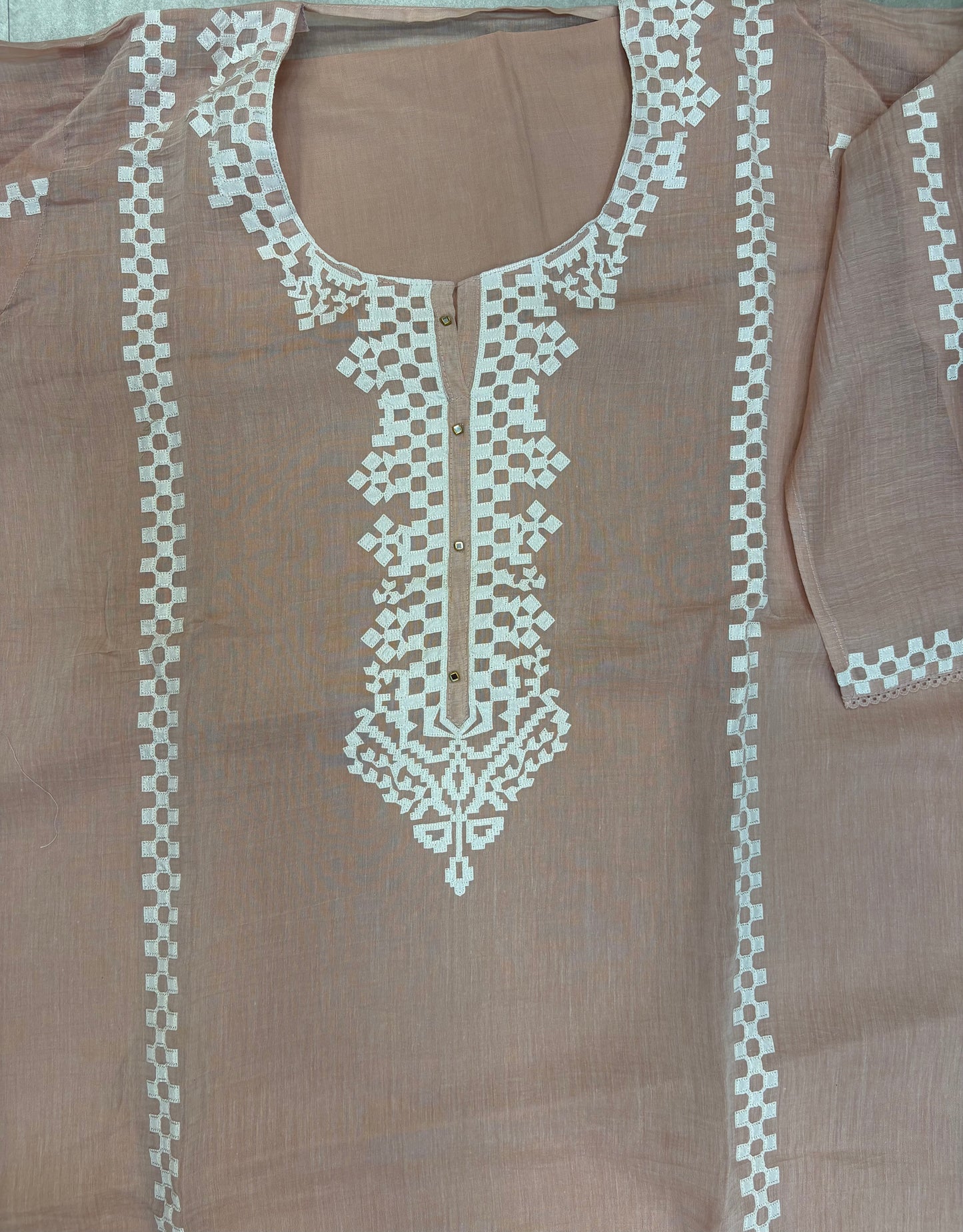 Mul Cotton Appliqué Suit