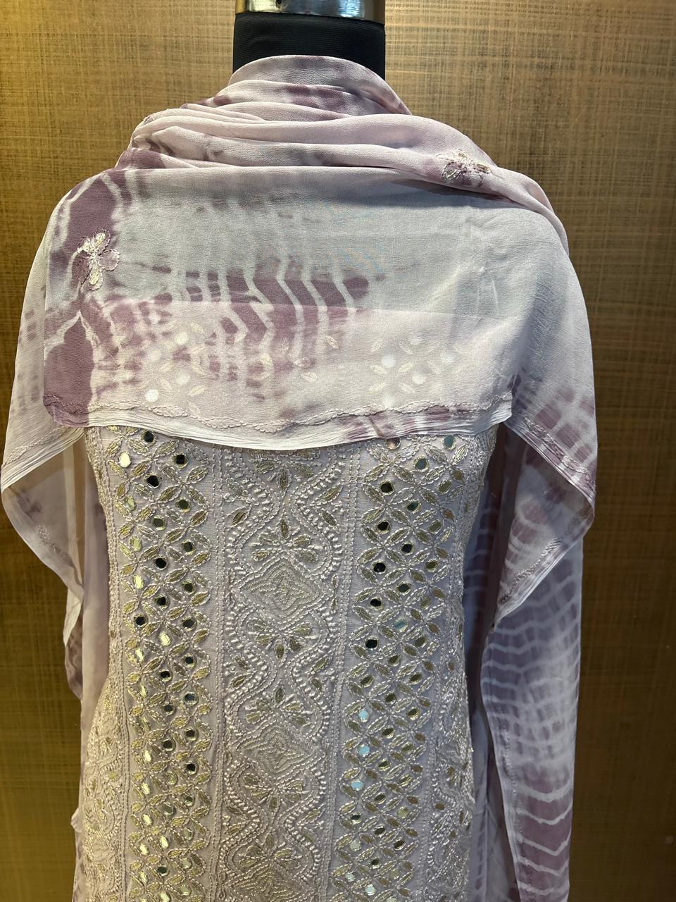 Lukhnowi Pure Geogette Shirt-Dup
