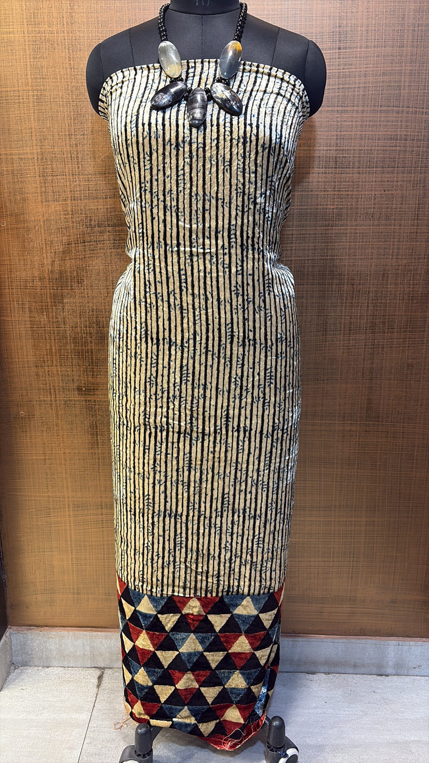 Velvet Azrakh print Kurtis