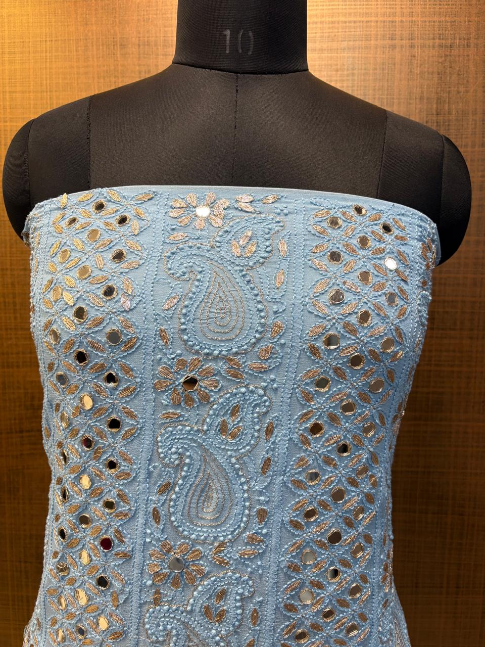 Chikankari Pure Georgette Shirt Dupatta 2 pc set