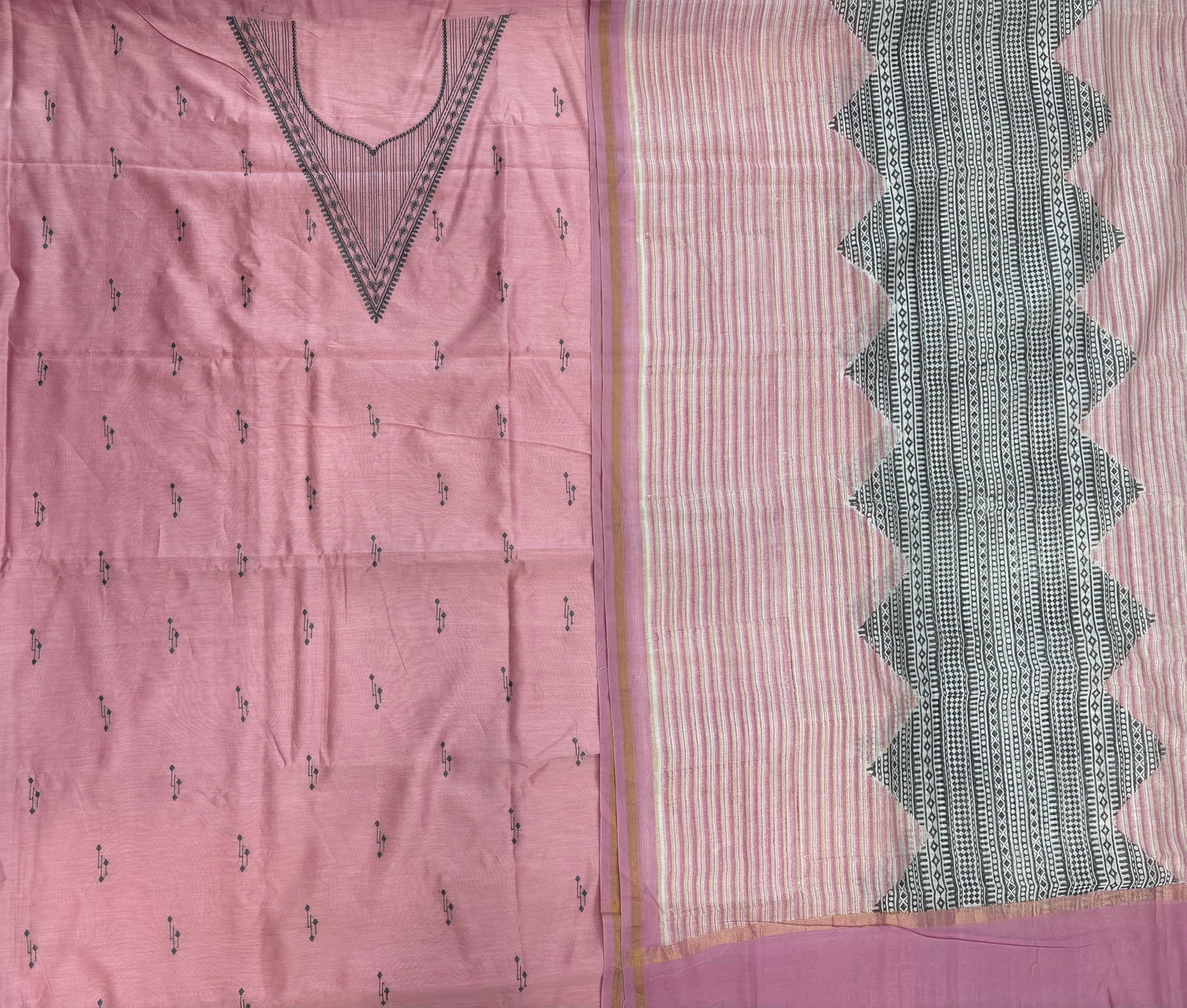 Pure Maheshwari Embroidered Suit