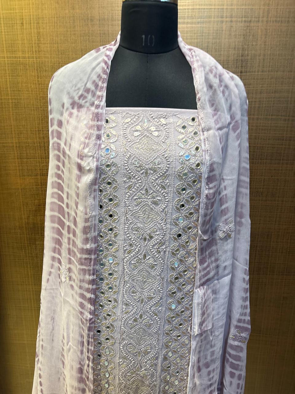 Lukhnowi Pure Geogette Shirt-Dup