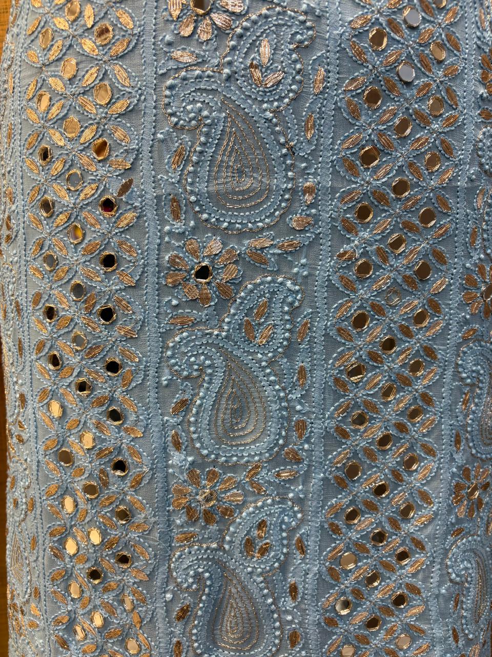 Chikankari Pure Georgette Shirt Dupatta 2 pc set