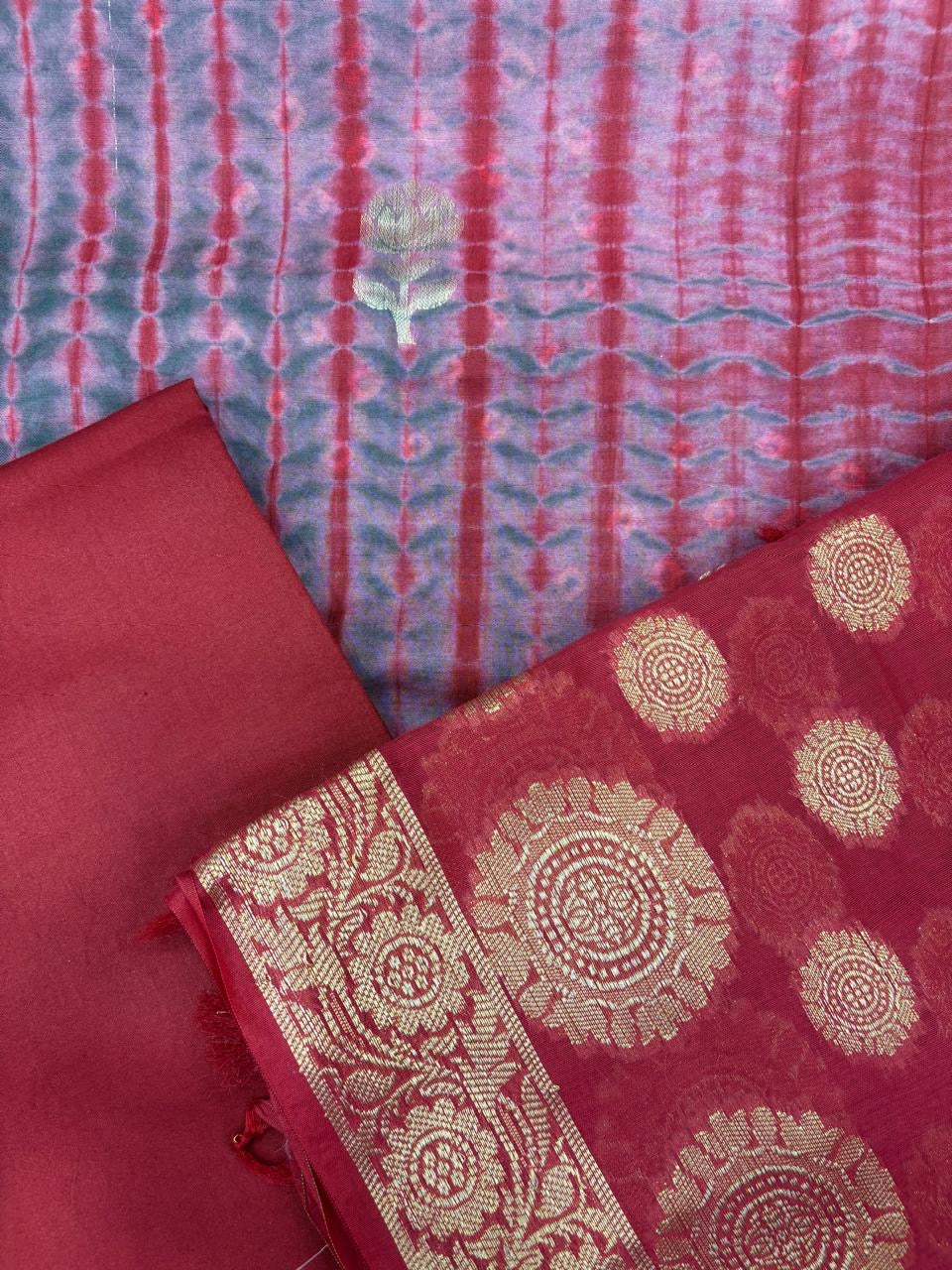 Tie-n-Dye Maheshwari Banarasi Suit