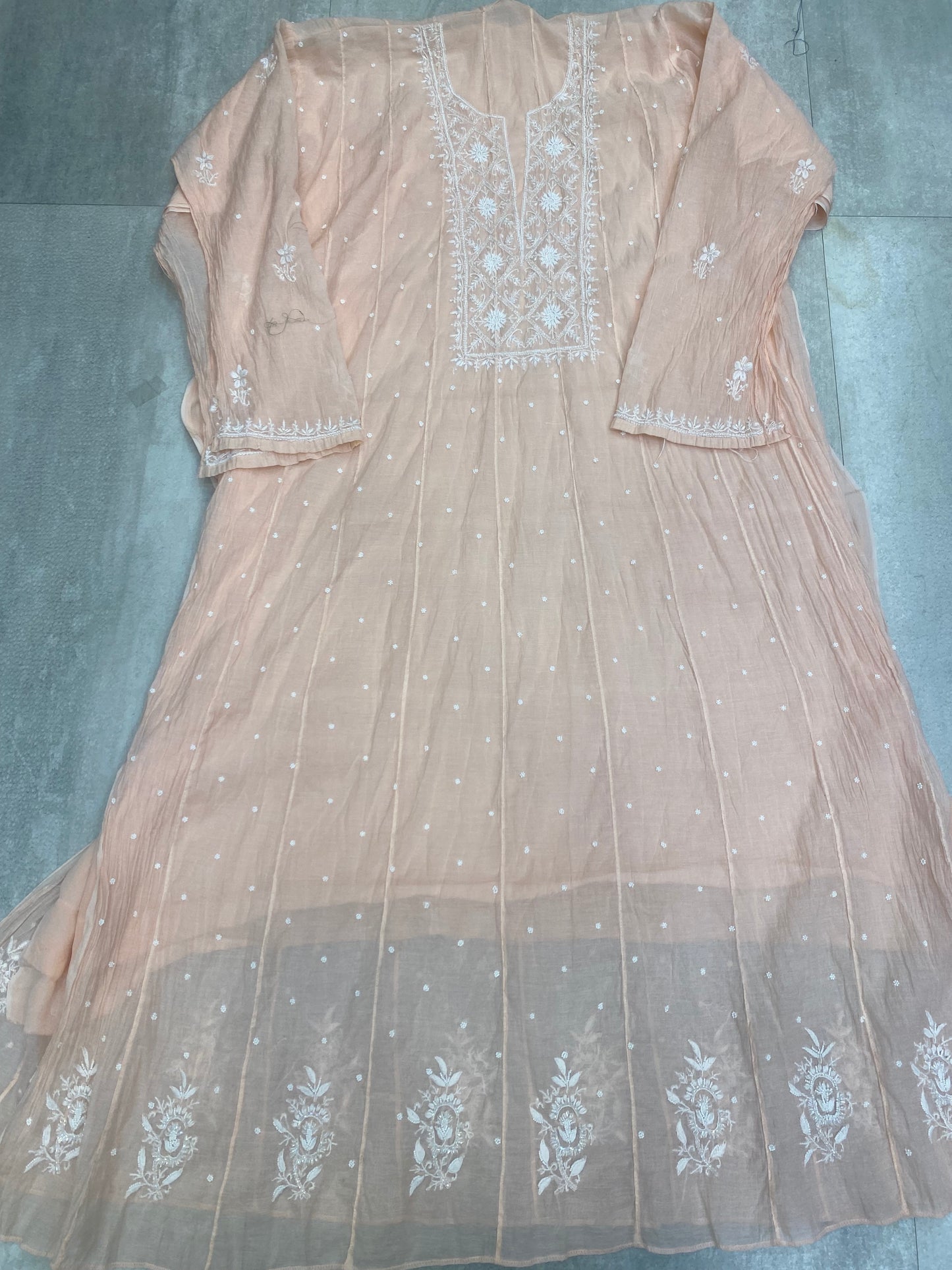 Mul Anarkali Embroidered suit