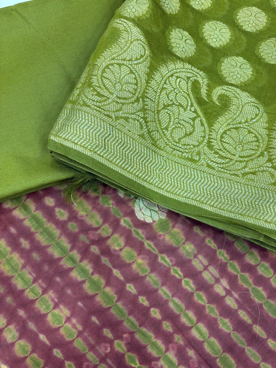 Tie-n-Dye Maheshwari Banarasi Suit