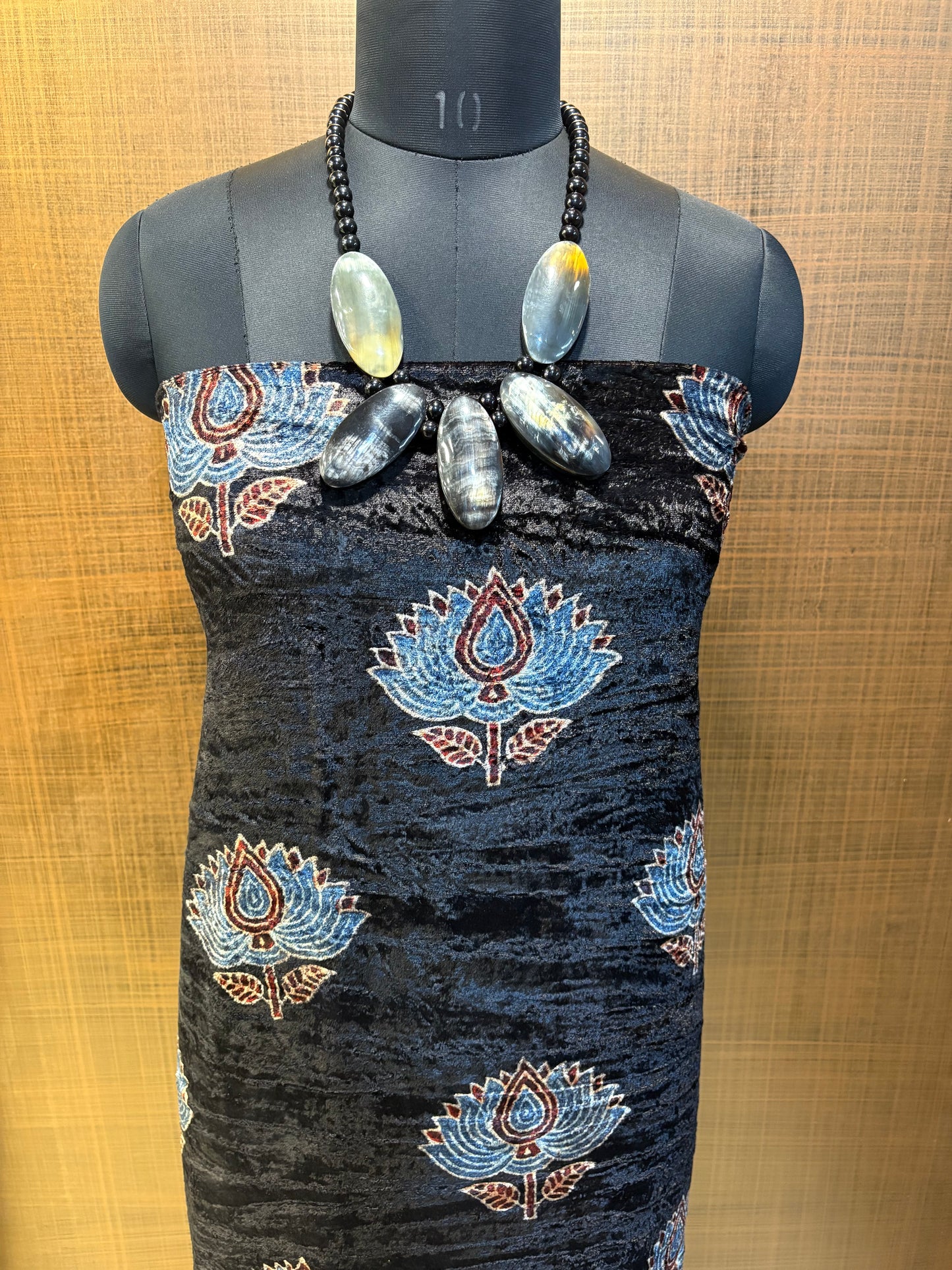 Velvet Azrakh print Kurtis