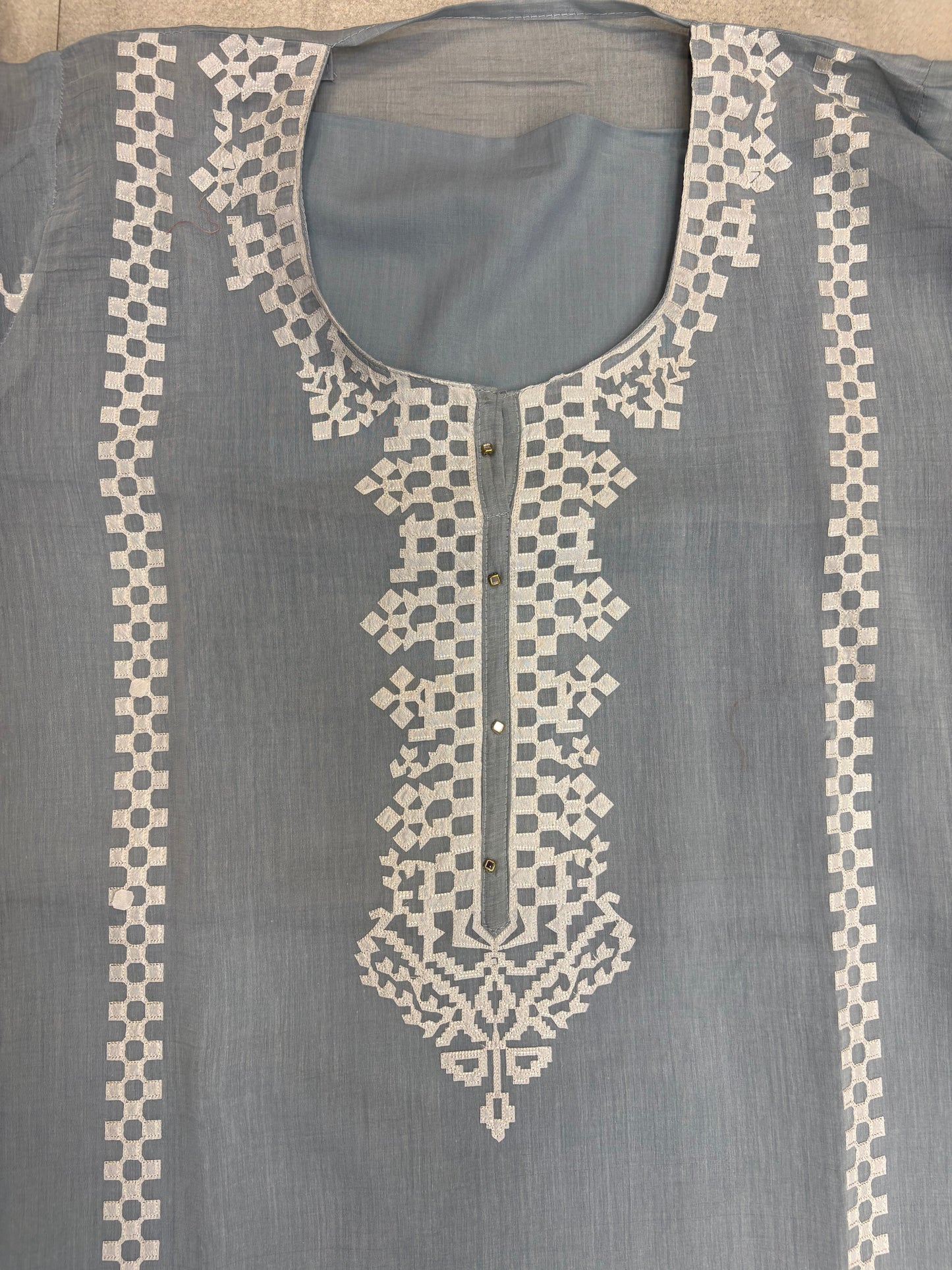 Mul Cotton Appliqué Suit