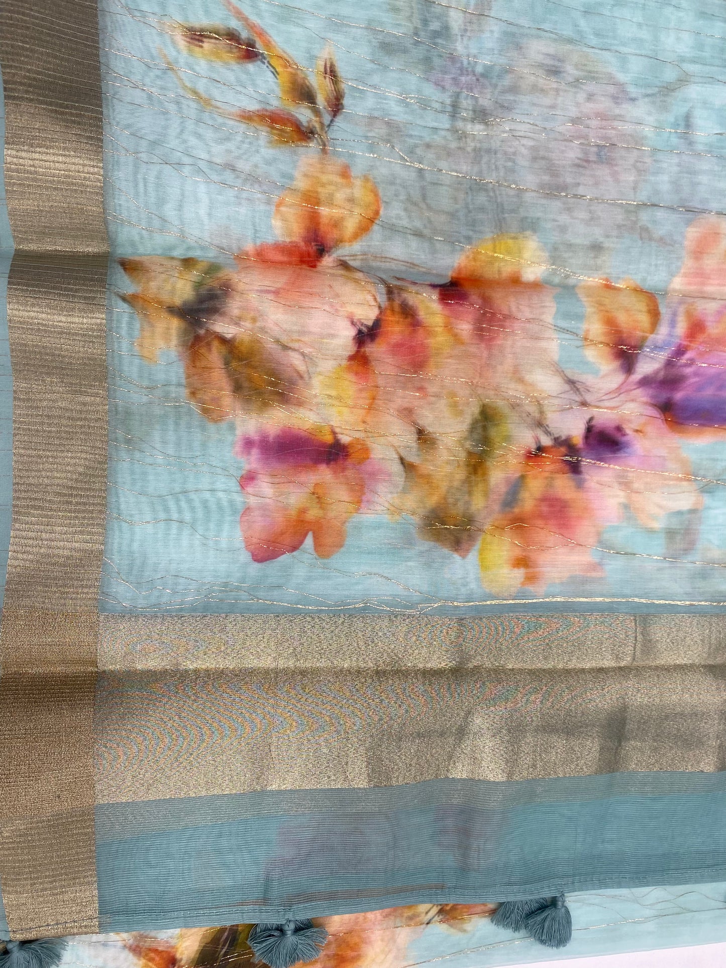 Maheshwari Sea Green Tie-d ye /Suit