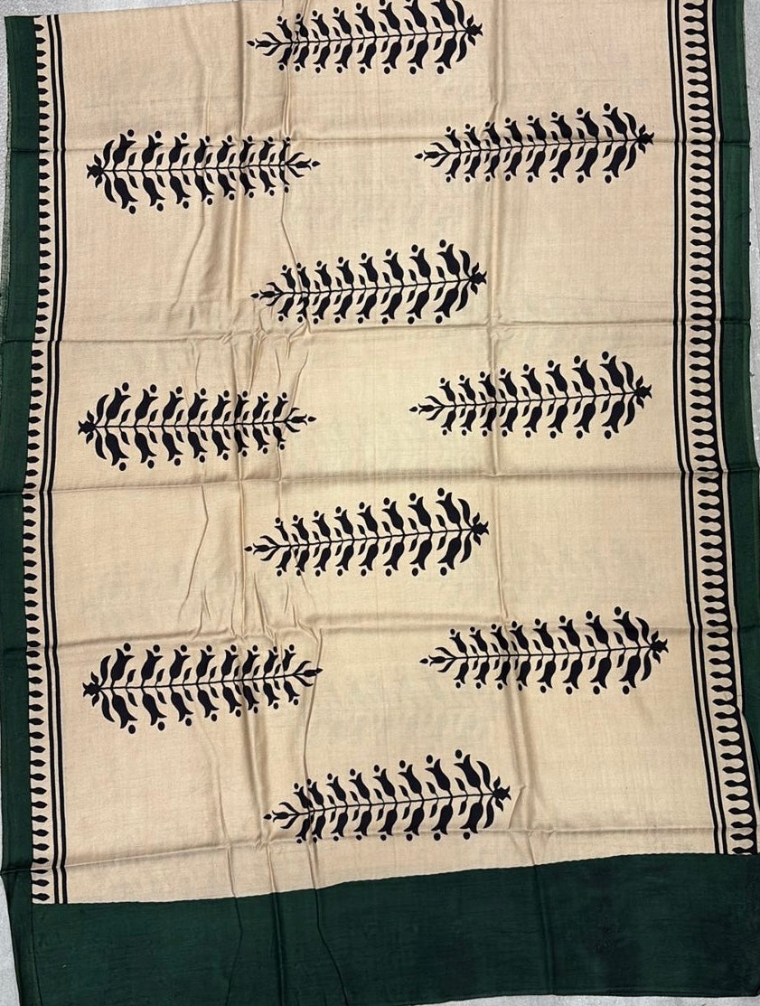 Pashmina Suits with Zigzag Print & Kantha and leaf print Dupatta