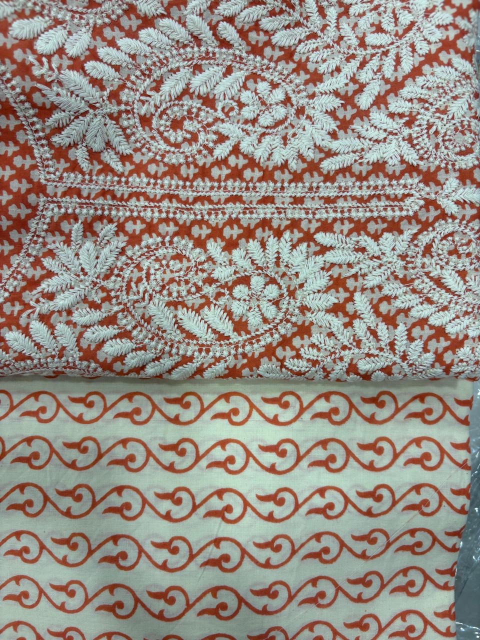 Pure Cotton Printed with Neck Embroidered & Printed Lower & Dupatta