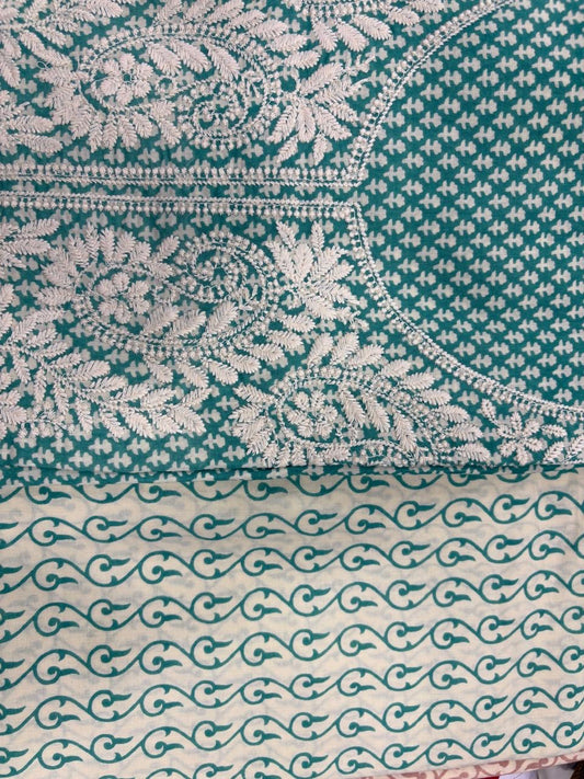 Pure Cotton Printed with Neck Embroidered & Printed Lower & Dupatta