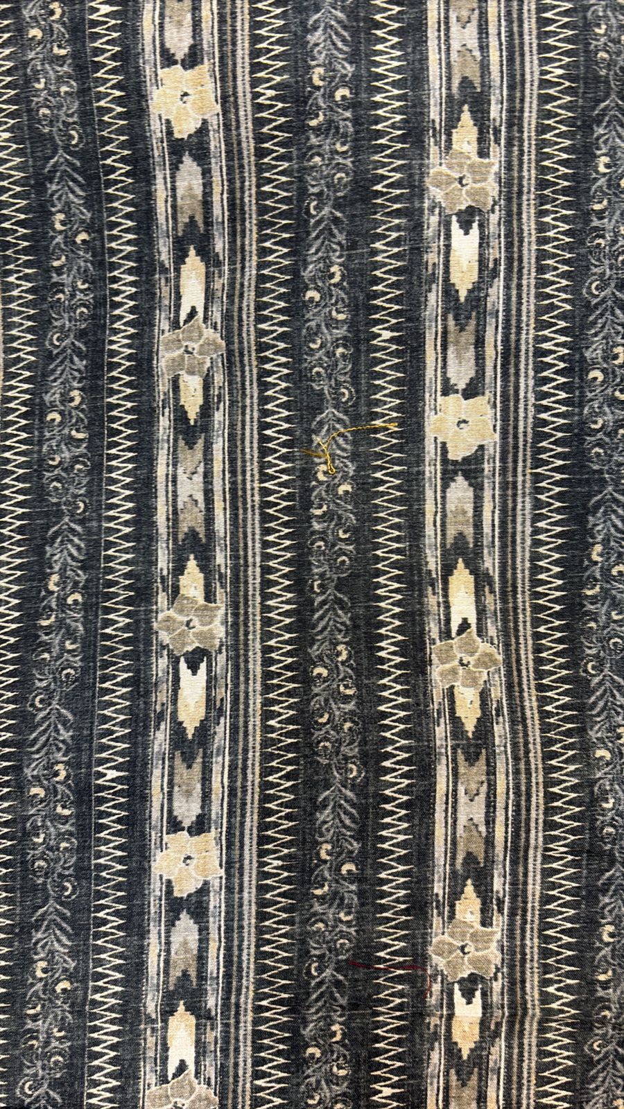 Muslin fabric ikatt print faun & black