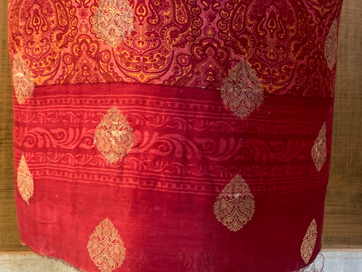 Red Printed Banarasi Maheshwari Suit