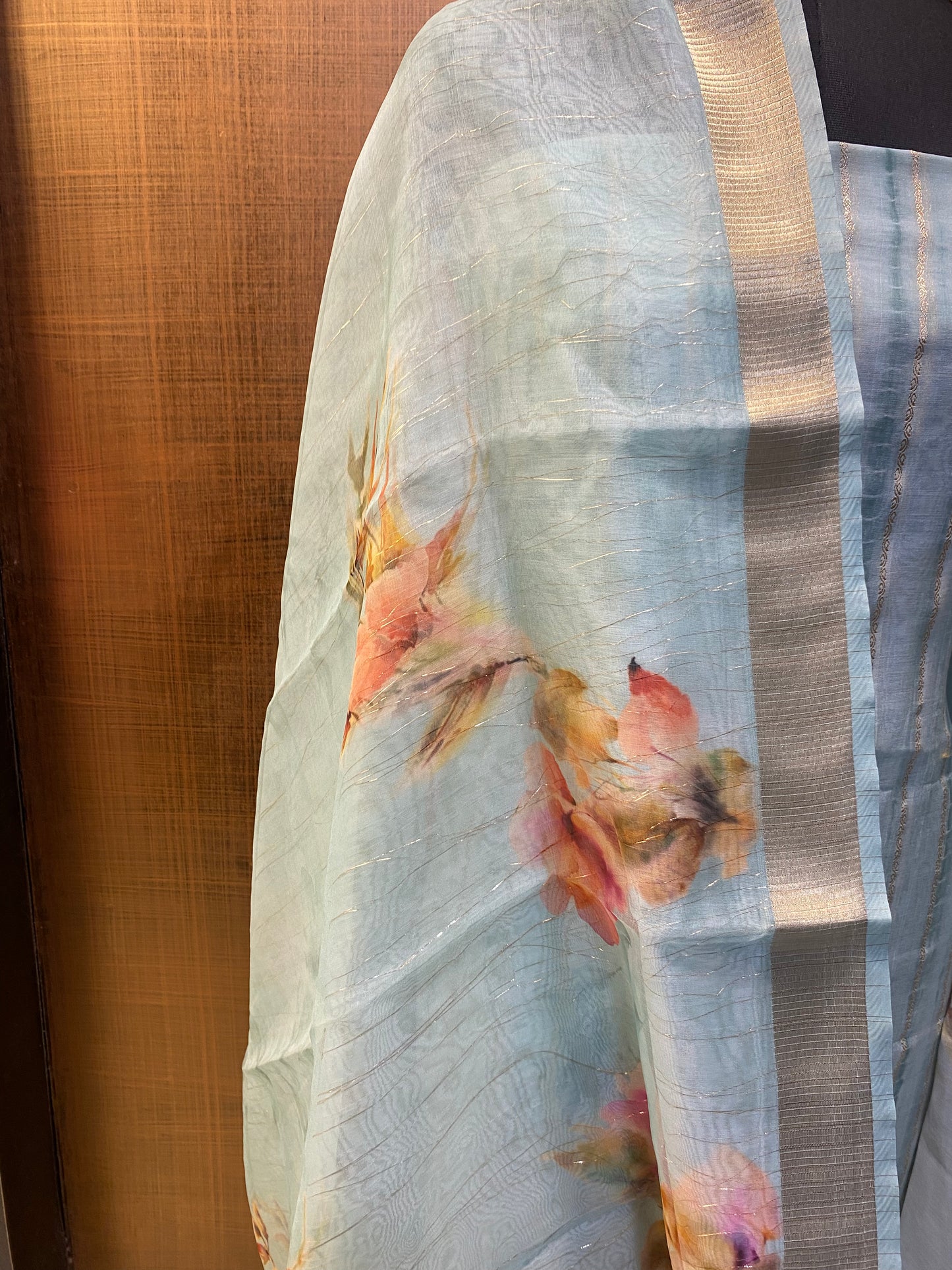 Maheshwari Sea Green Tie-d ye /Suit