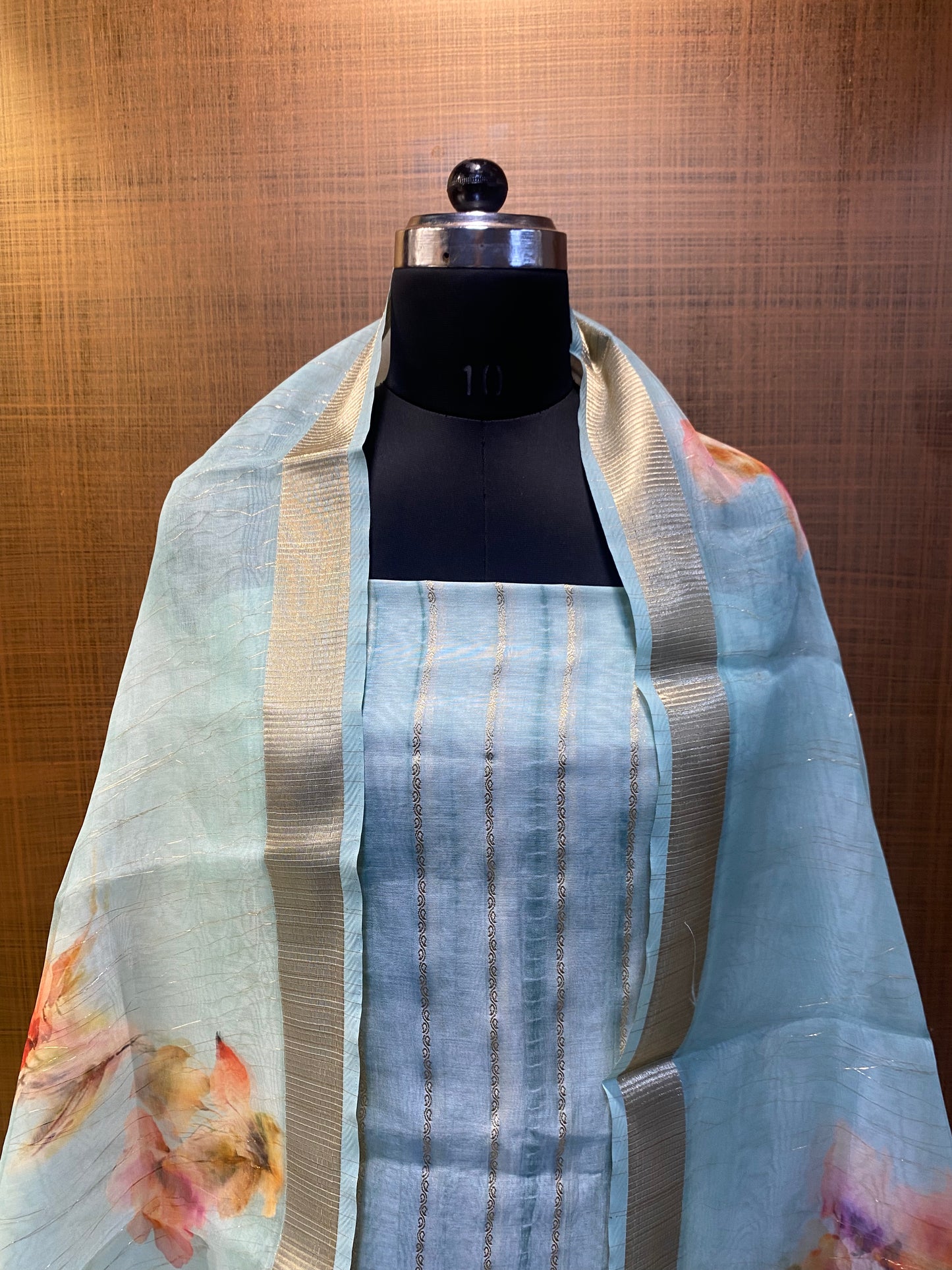 Maheshwari Sea Green Tie-d ye /Suit