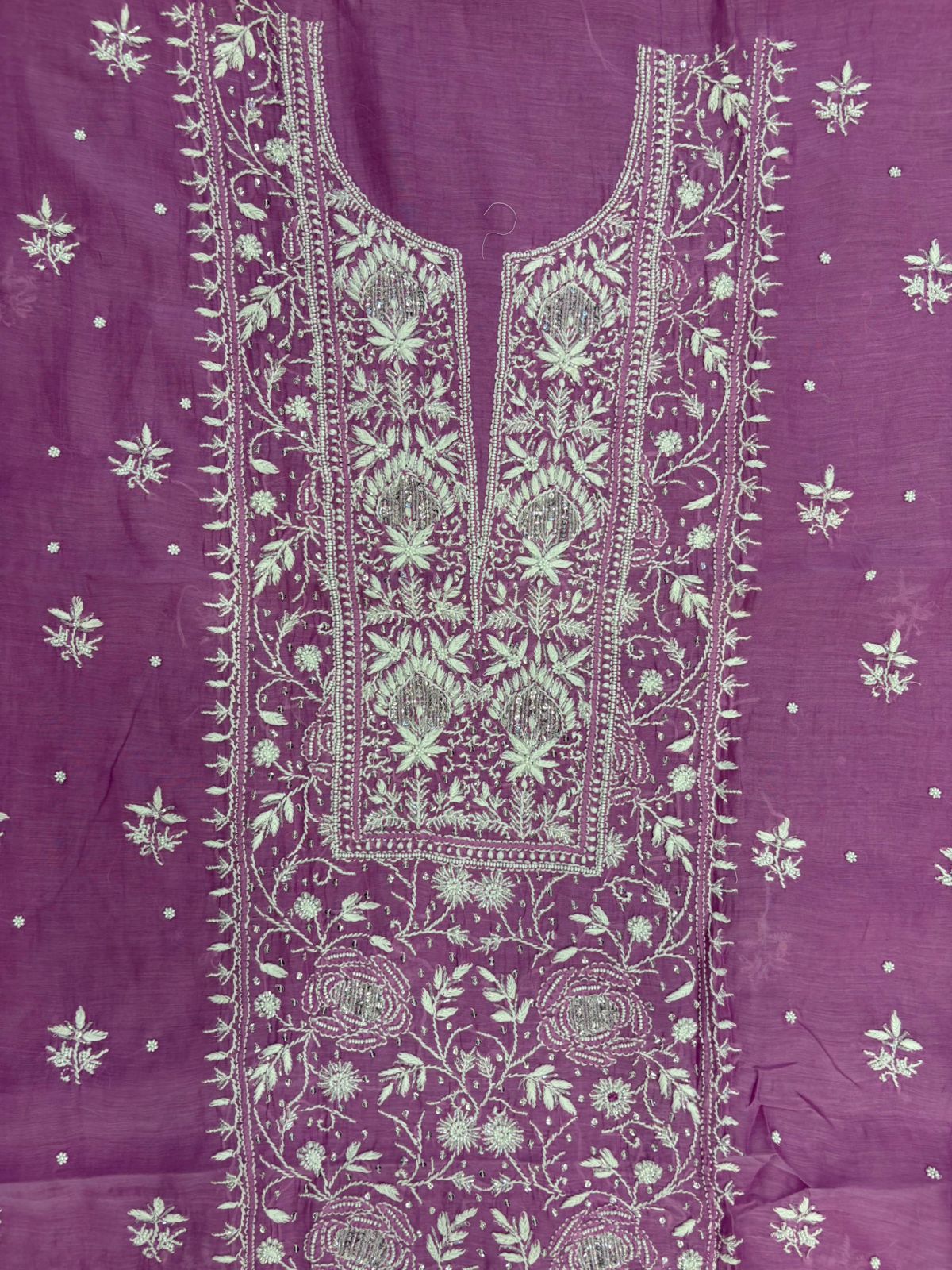 Pure Chikankari Mul Suit With Dupatta