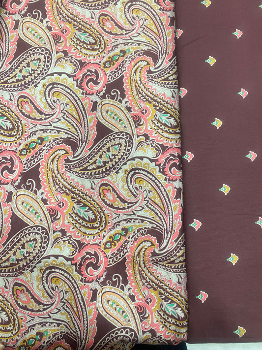 Corduroy paisleys Print suit